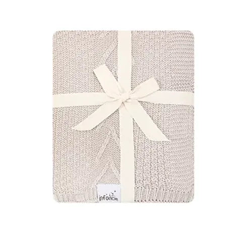 Infancie Organic Baby Knitted Shawl B Blanket Beige 80x110cm IT5075