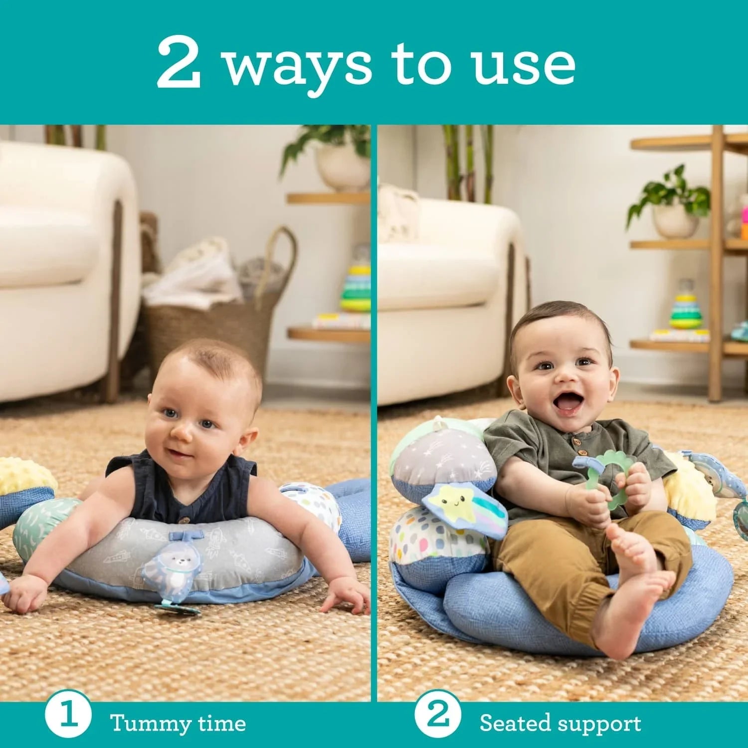 Infantino 2-in-1 Tummy Time & Seated Support Age- Newborn & Above