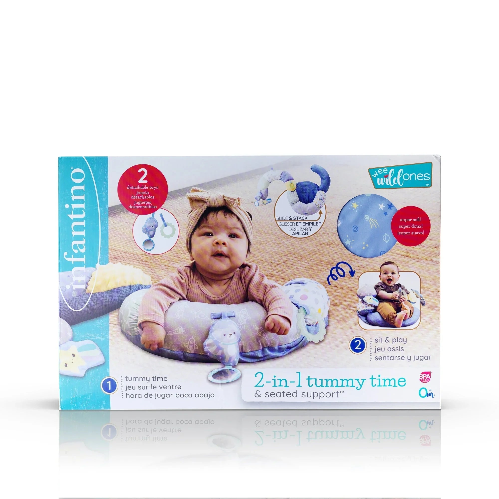 Infantino 2-in-1 Tummy Time & Seated Support Age- Newborn & Above