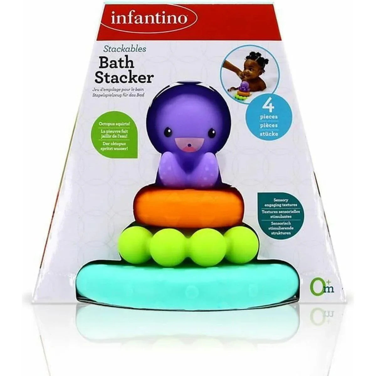 Infantino Baby Stackable Bath Toys Multicolor Age- Newborn & Above