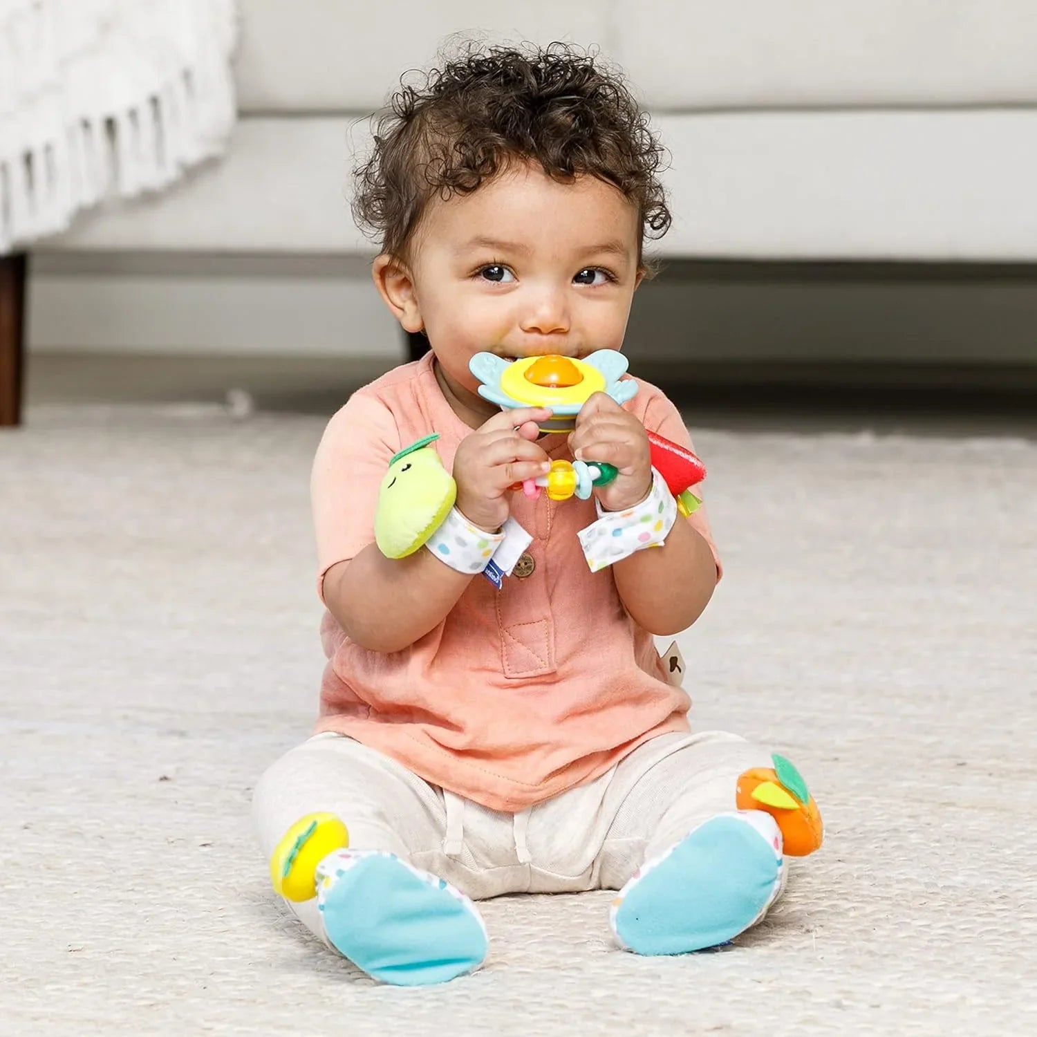 Infantino Baby's 1st Rattle Bundle Gift Set with Wrist Rattles, Foot ...