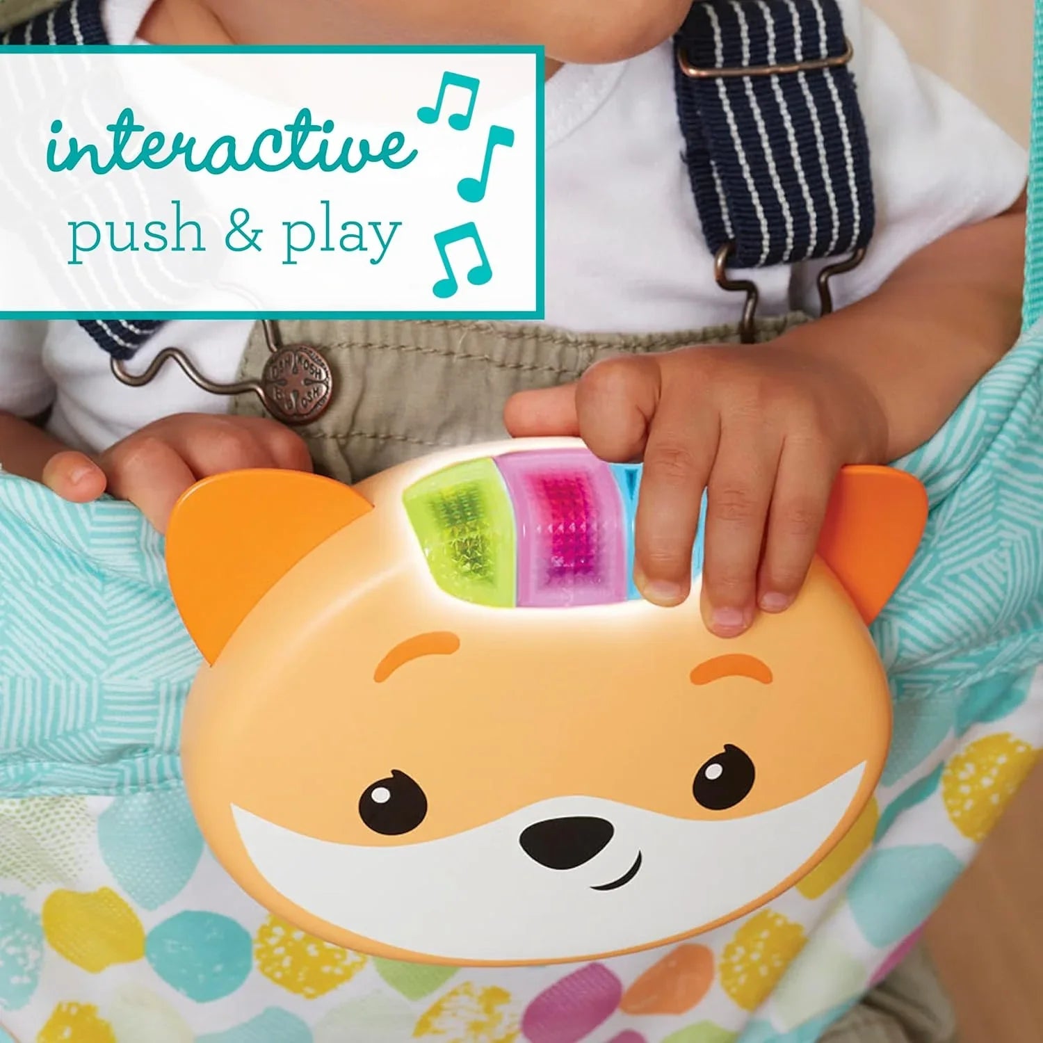 Infantino Fox2-in-1 Music & Lights Doorway Activity Jumper with Motion-Activated Sounds Blue/Grey  Age- 6 Months & Above