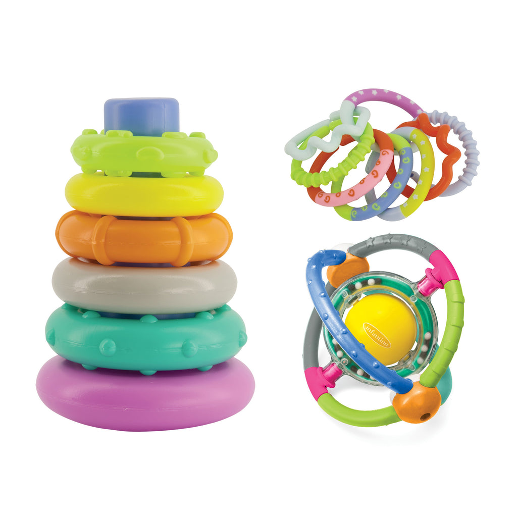 Infantino Go Gaga! Box of Cheer Baby Learning Toy 15 Pieces Age- Newborn & Above