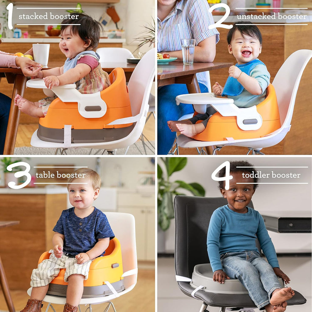 Infantino Grow-With-Me 4-in-1 Feeding Booster Seat Orange Age- 6 Months & Above (Holds upto 30 kg)