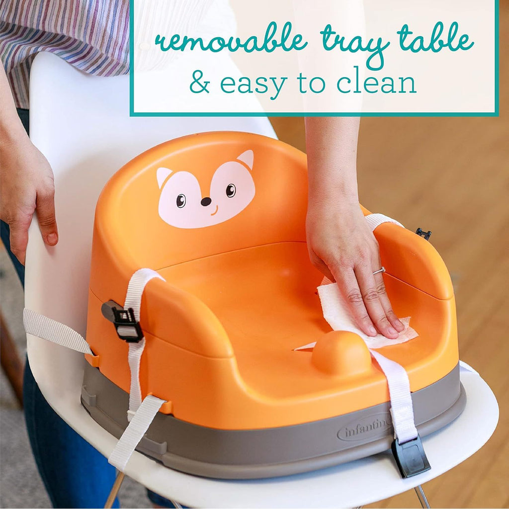 Infantino Grow-With-Me 4-in-1 Feeding Booster Seat Orange Age- 6 Months & Above (Holds upto 30 kg)