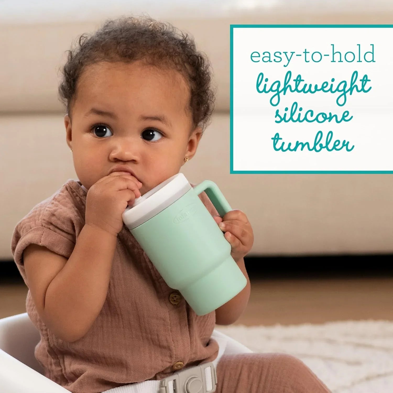Infantino My 1st Tumbler – Adorable Miniature Tumbler with Leak-Resistant Sipper  Cool Mint Age- 6 Months & Above 