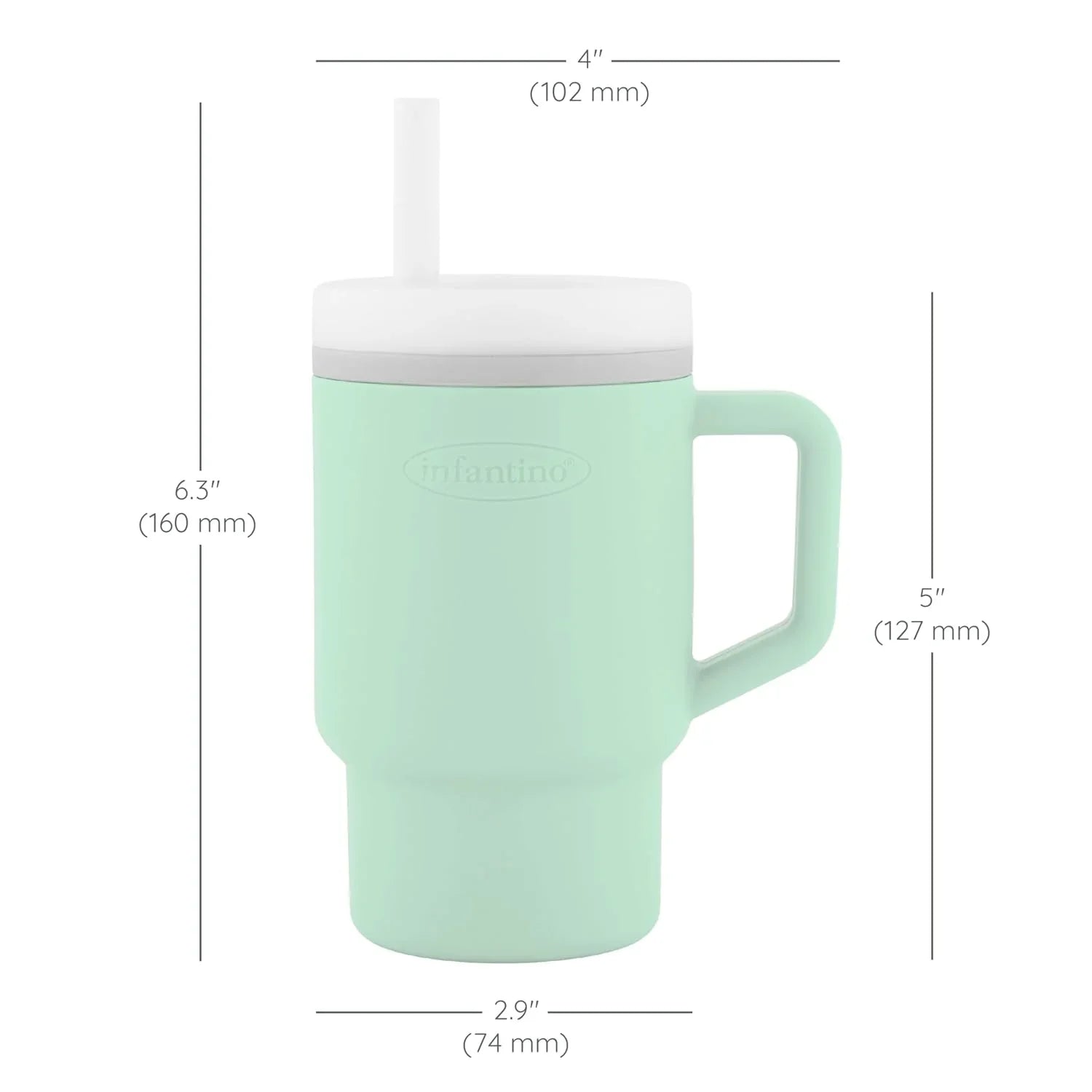 Infantino My 1st Tumbler – Adorable Miniature Tumbler with Leak-Resistant Sipper  Cool Mint Age- 6 Months & Above 