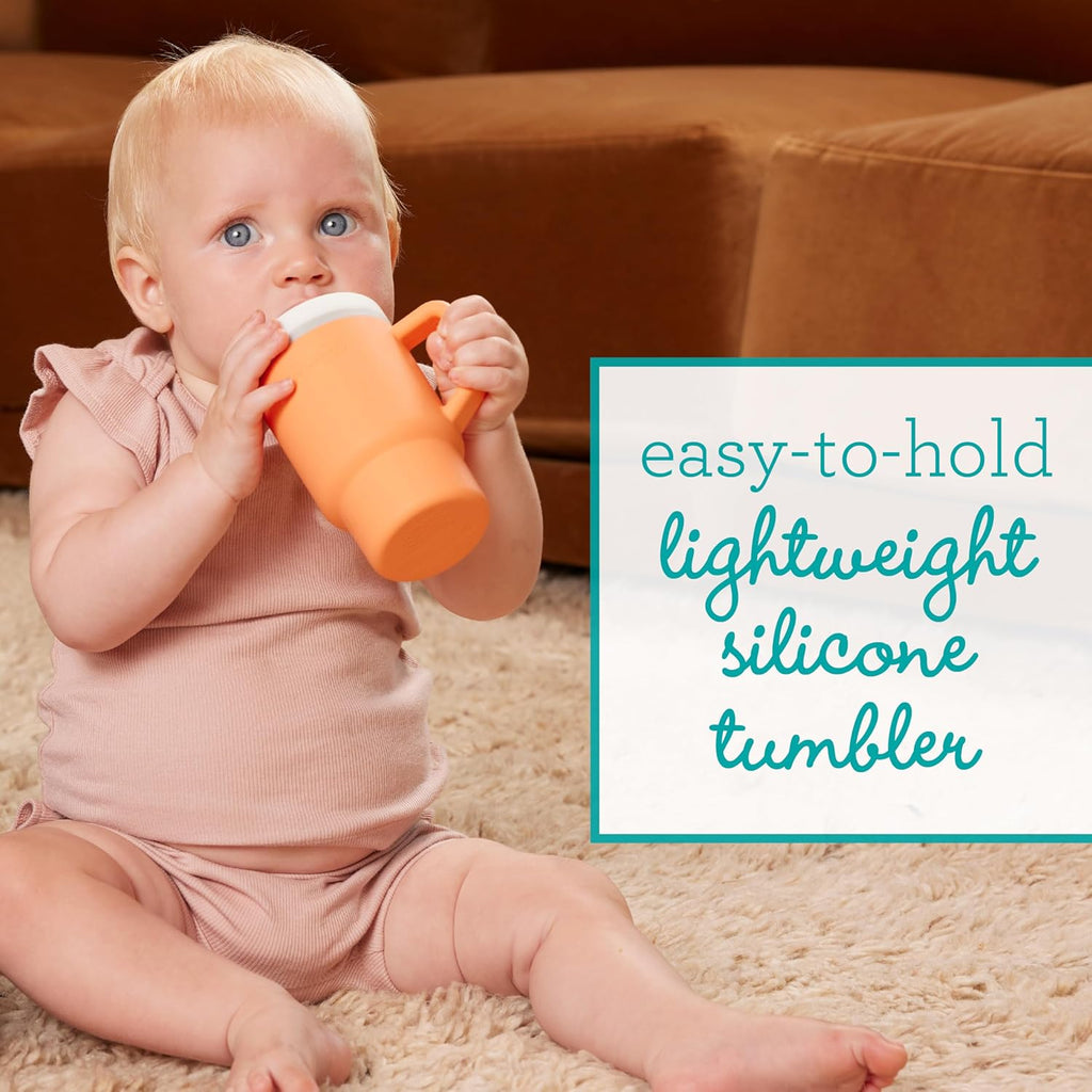 Infantino My 1st Tumbler – Adorable Miniature Tumbler with Leak-Resistant Sipper  Creamsicle Age- 6 Months & Above