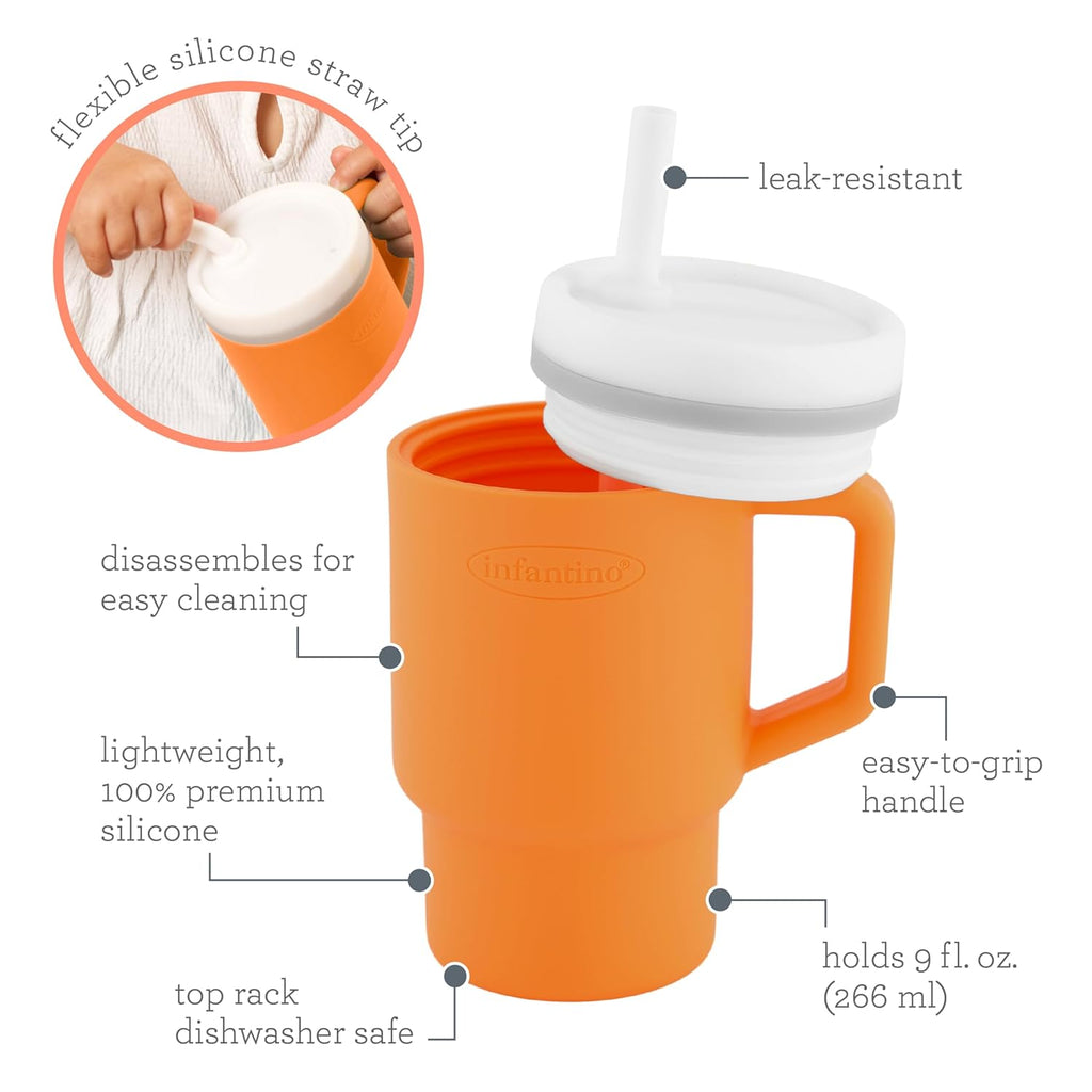 Infantino My 1st Tumbler – Adorable Miniature Tumbler with Leak-Resistant Sipper  Creamsicle Age- 6 Months & Above