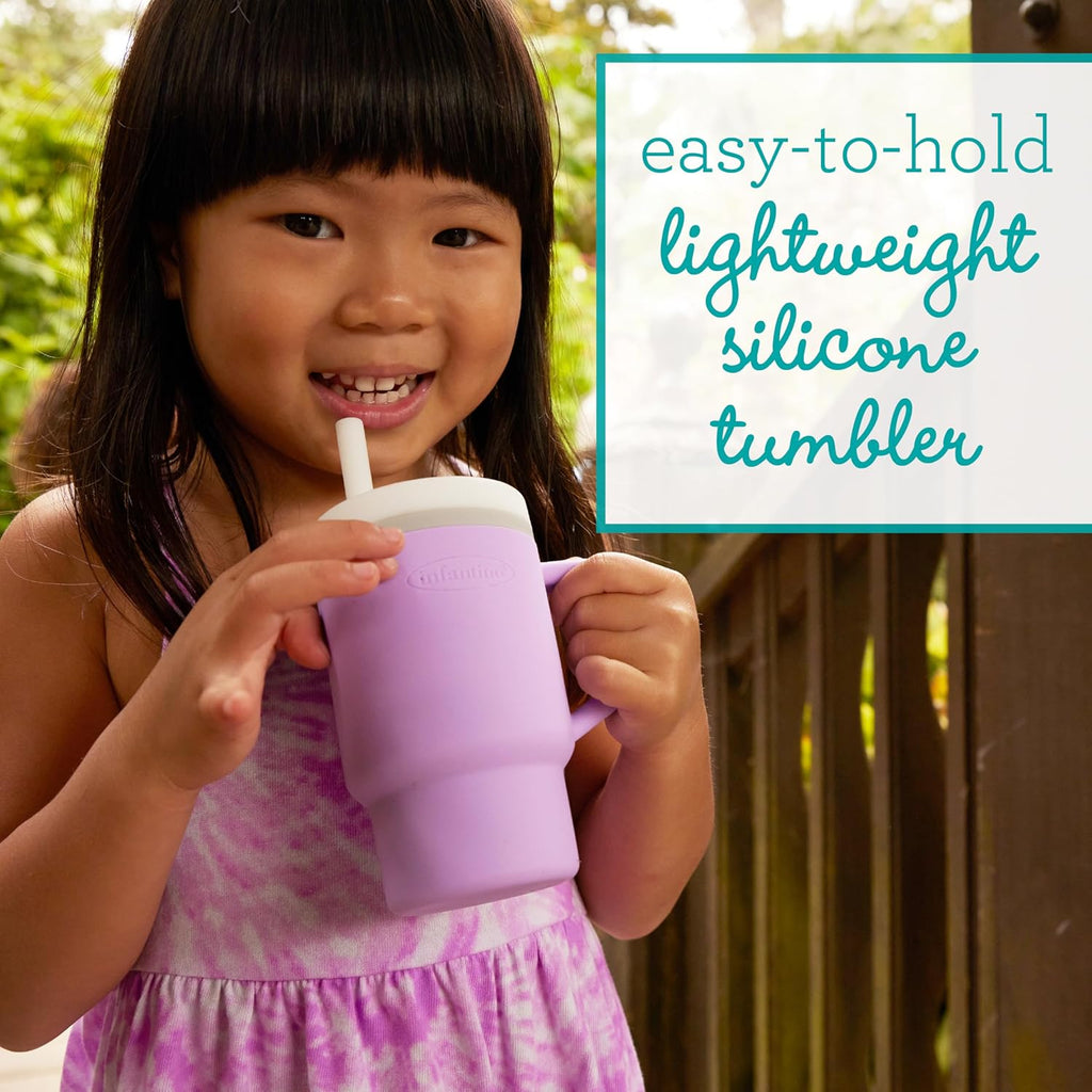 Infantino My 1st Tumbler – Adorable Miniature Tumbler with Leak-Resistant Sipper  Lilac Age- 6 Months & Above