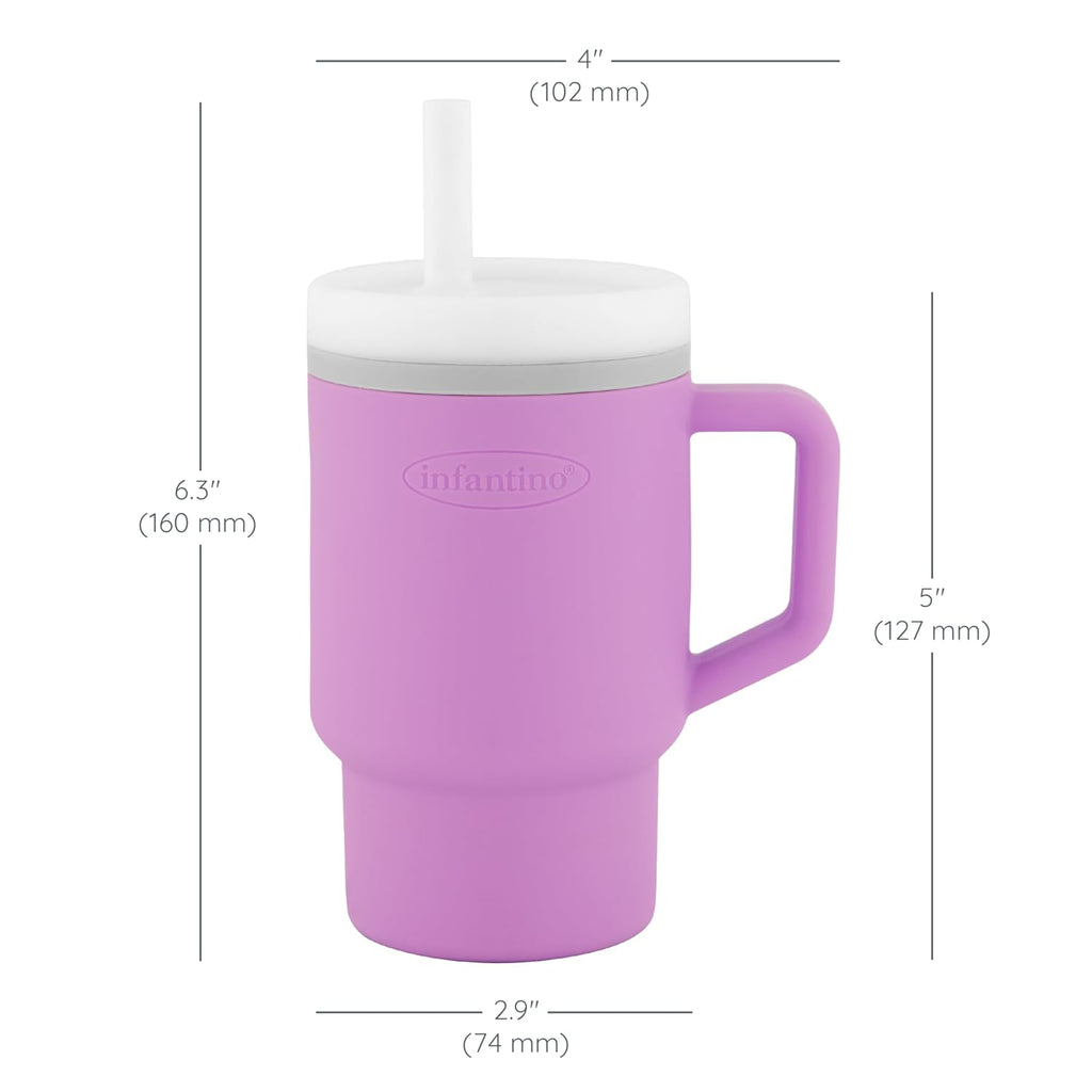 Infantino My 1st Tumbler – Adorable Miniature Tumbler with Leak-Resistant Sipper  Lilac Age- 6 Months & Above