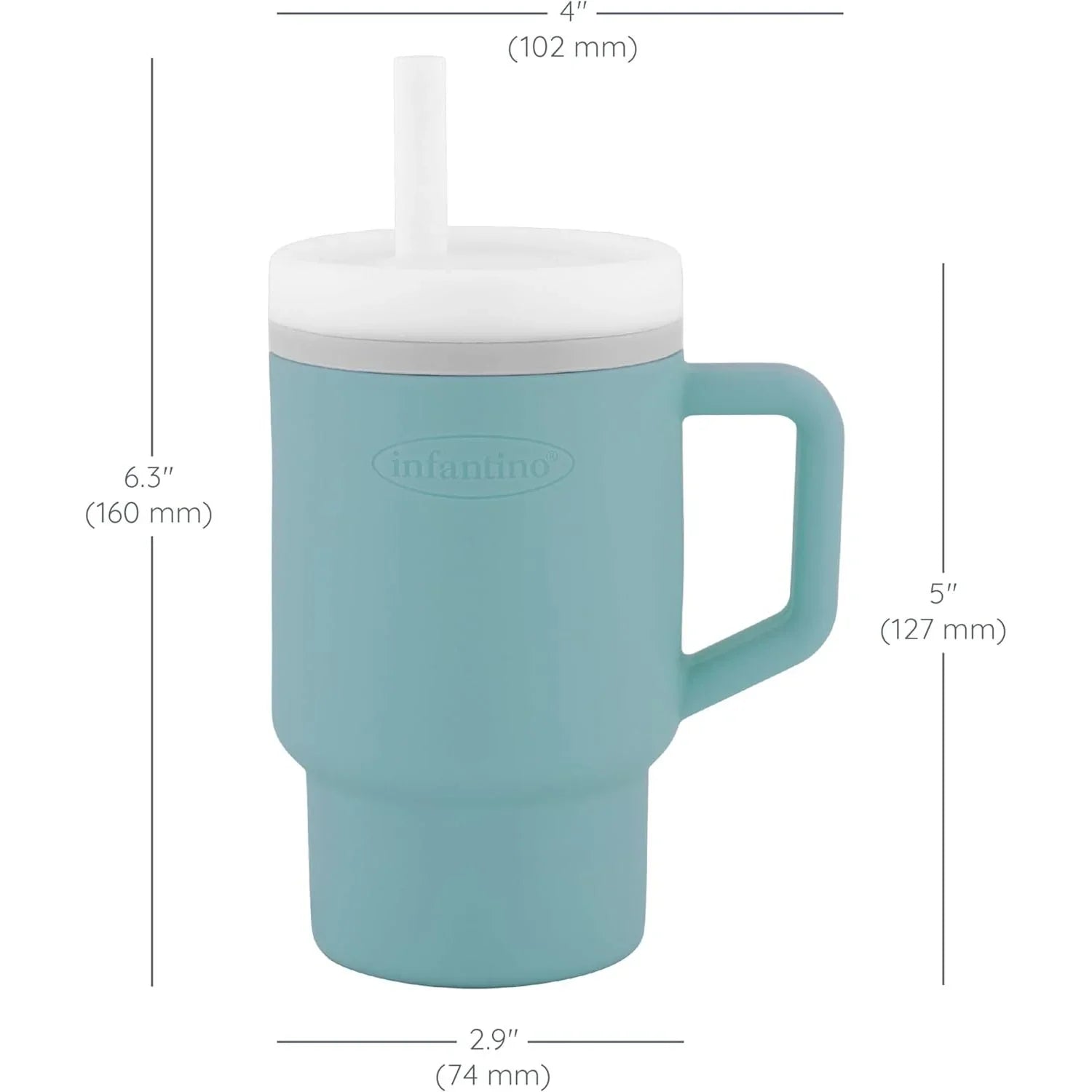 Infantino My 1st Tumbler – Adorable Miniature Tumbler with Leak-Resistant Sipper Moody Blue Age- 6 Months & Above  