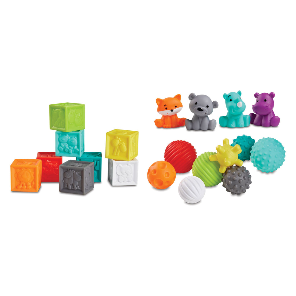 Infantino Sensory Balls, Blocks & Buddies Activity Toy 20-Piece Set Age- Newborn & Above