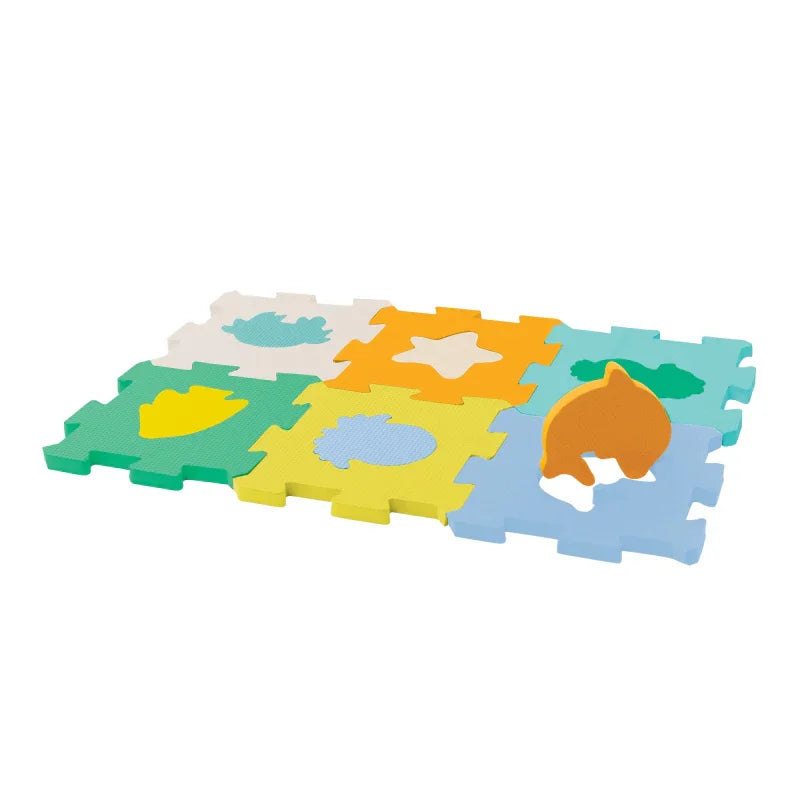 Infantino Sensory Soft Foam Puzzle Mat (6 Pieces) Multicolor Age- Newborn & Above
