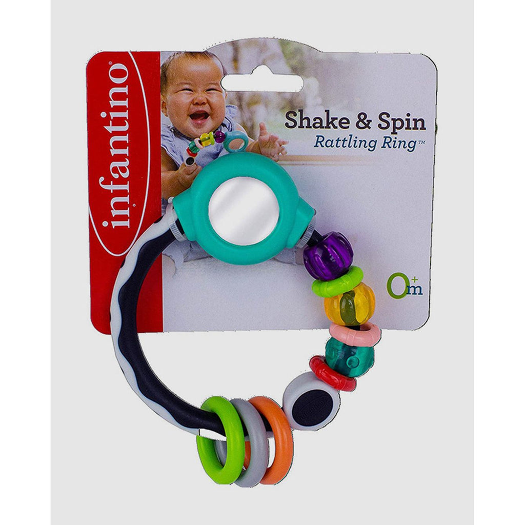 Infantino Shake & Spin Rattling Ring Multicolor Age- Newborn & Above