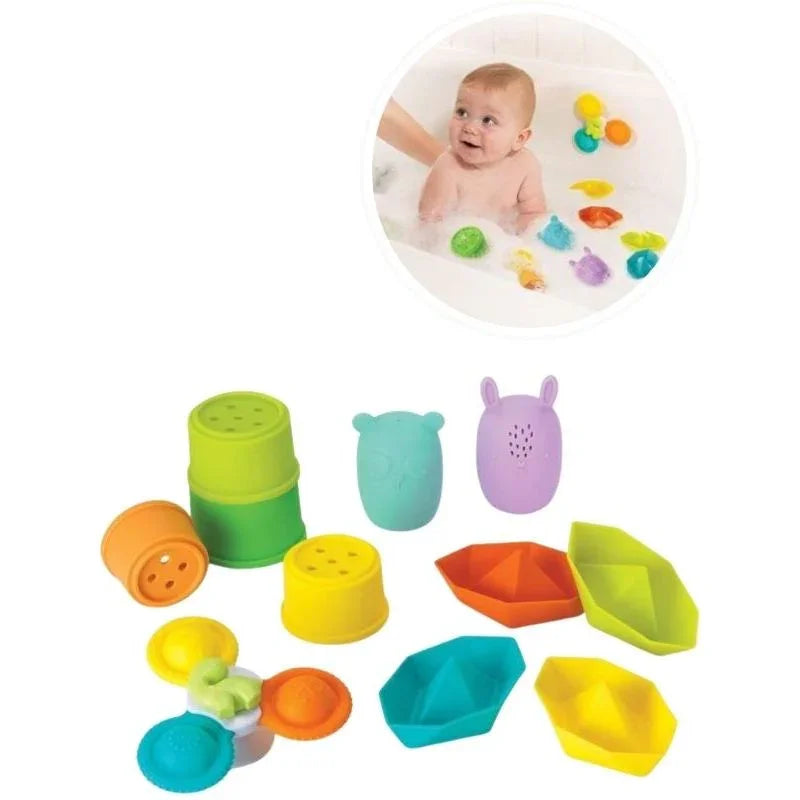 Infantino Spin, Squirt & Sail Bath Toys Playset of 11 Age- 3 Months & Above