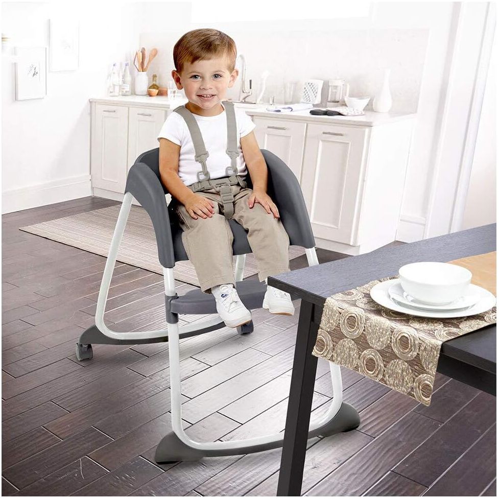 Ingenuity Smart Clean Trio Elite 3-in-1 High Toddler Chair and Booster Chair Aqua/Grey Age- 6 Months to 5 Years