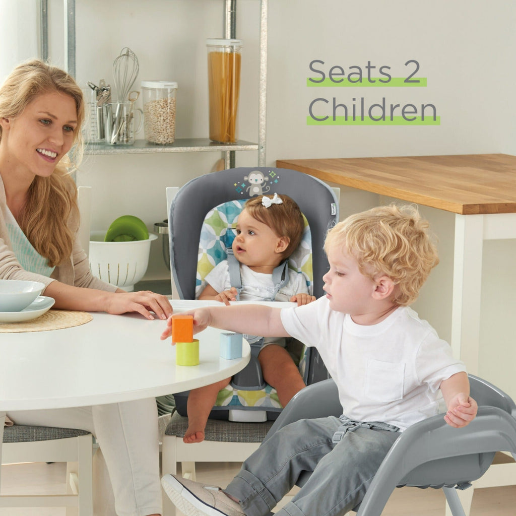 Ingenuity Trio 3-in-1 High Chair, Toddler Chair, and Booster Grey/White Age- 6 Months & Above