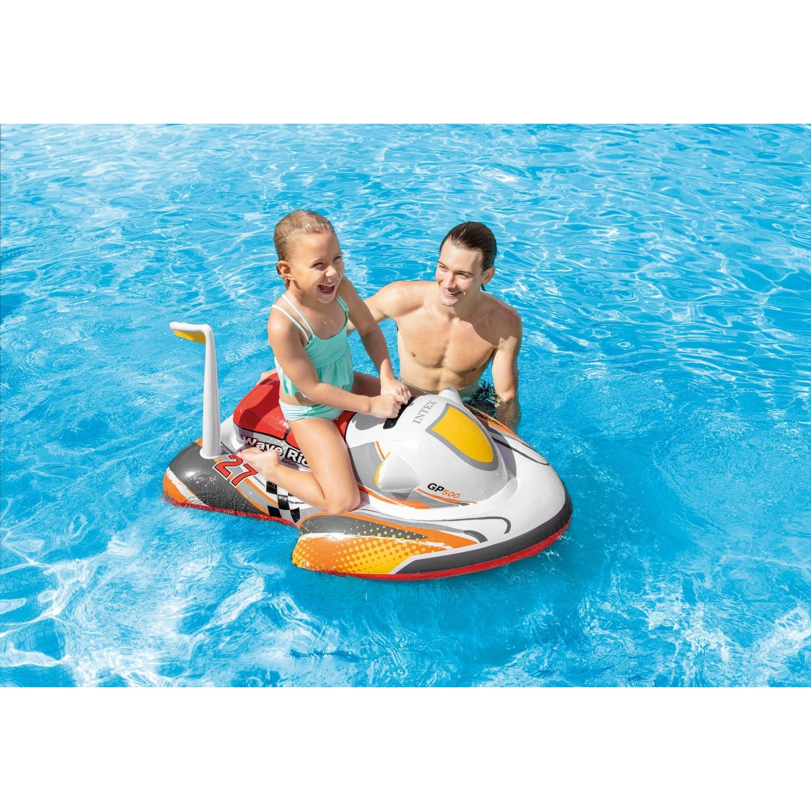 Intex Inflatable Ride On Jet Ski Pool Toy (116Cm) Age- 6 Years and Above