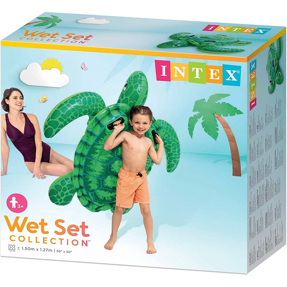 Intex Inflatable Sea Turtle Pool Ride On Toy (150Cm)  Age- 9 Years and Above