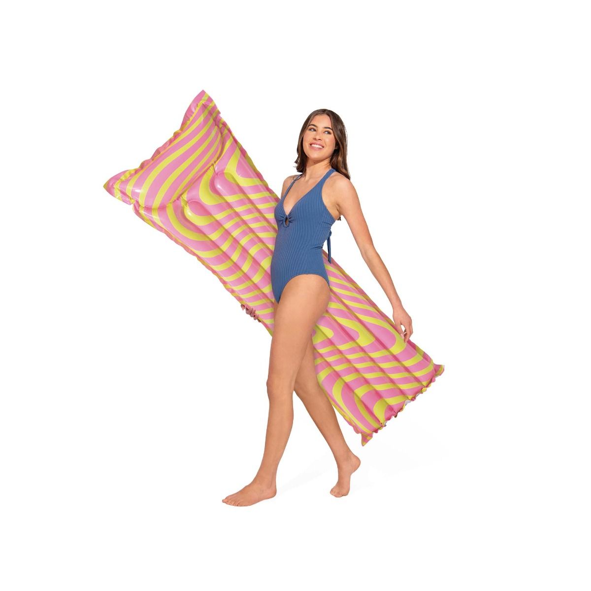 Intex  Razzle Dazzle Pattern Inflatable Lilo Mat (183Cm) Age- 9 Years and Above 