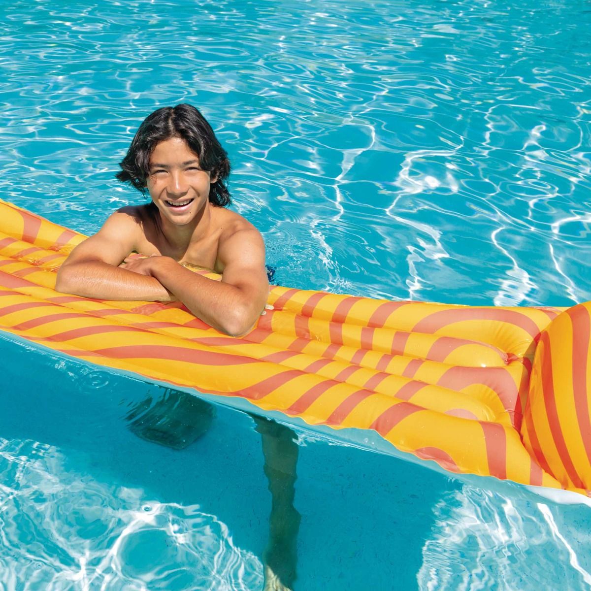 Intex  Razzle Dazzle Pattern Inflatable Lilo Mat (183Cm) Age- 9 Years and Above 