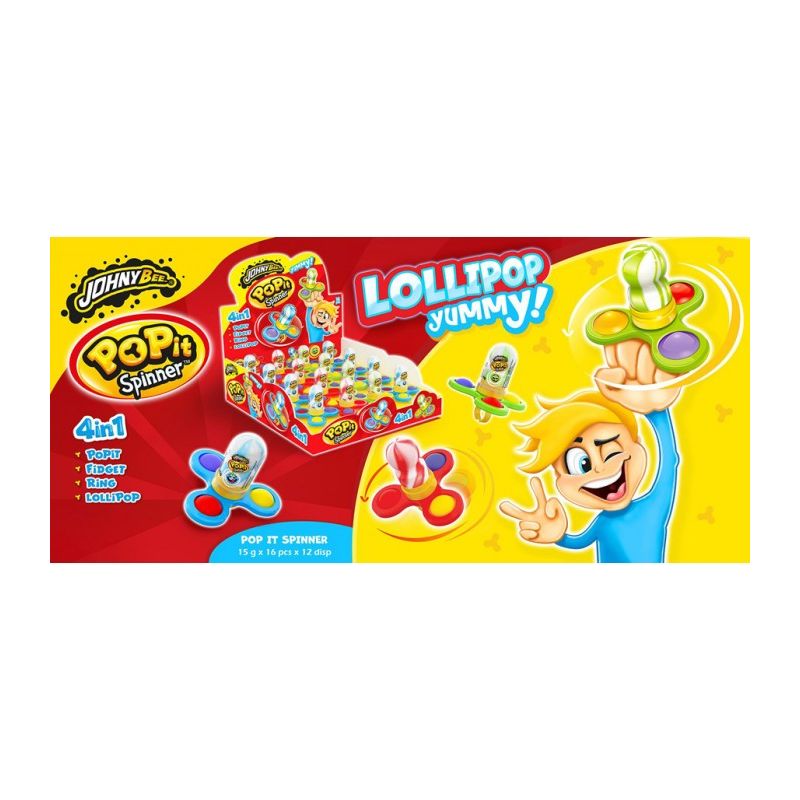 Johnny Bee Pop It Spinner Candy 15G Age- 3 Years & Above