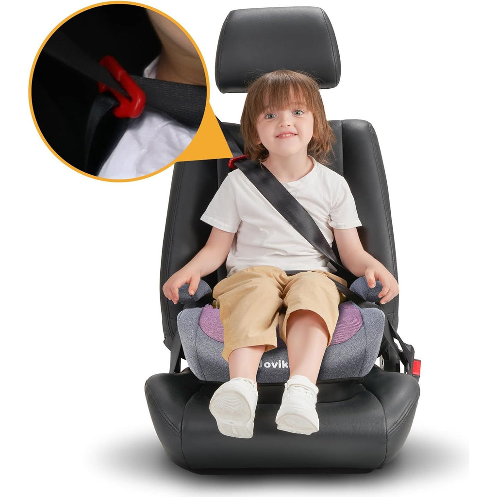 Jovikids I-Size Booster Seat with ISOFIX 125-150 cm Group 3 (WD020) Black Age- 6 Years to 12 Years