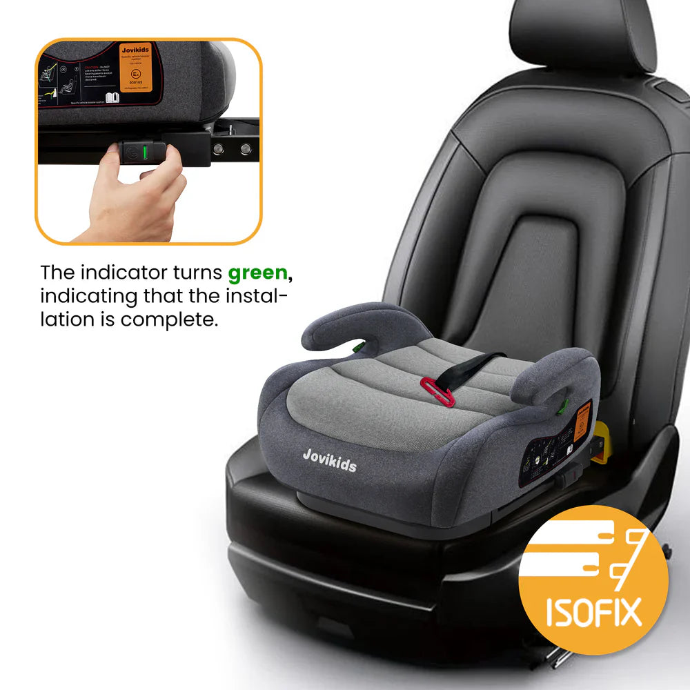 Jovikids I-Size Booster Seat with ISOFIX 125-150 cm Group 3 (WD020) Black Age- 6 Years to 12 Years
