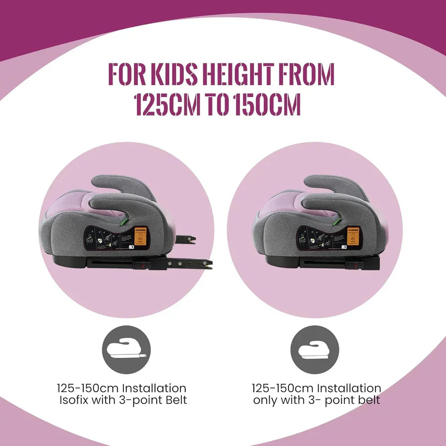 Jovikids I-Size Booster Seat with ISOFIX 125-150 cm Group 3 (WD020) Green Age- 6 Years to 12 Years
