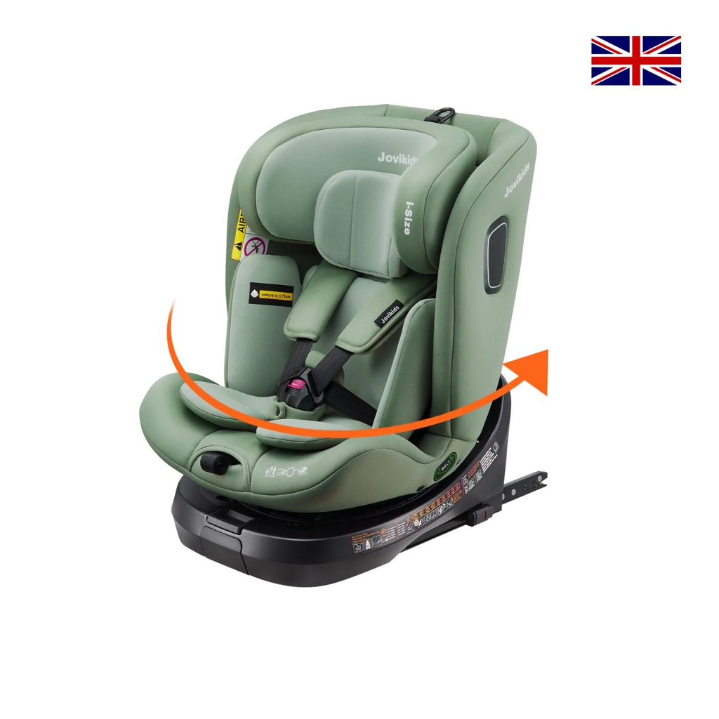 Jovikids ISOFIX Car Seat 360° for 40-150cm Kids Group 0+1/2/3 Green Age- Newborn to 12 Years