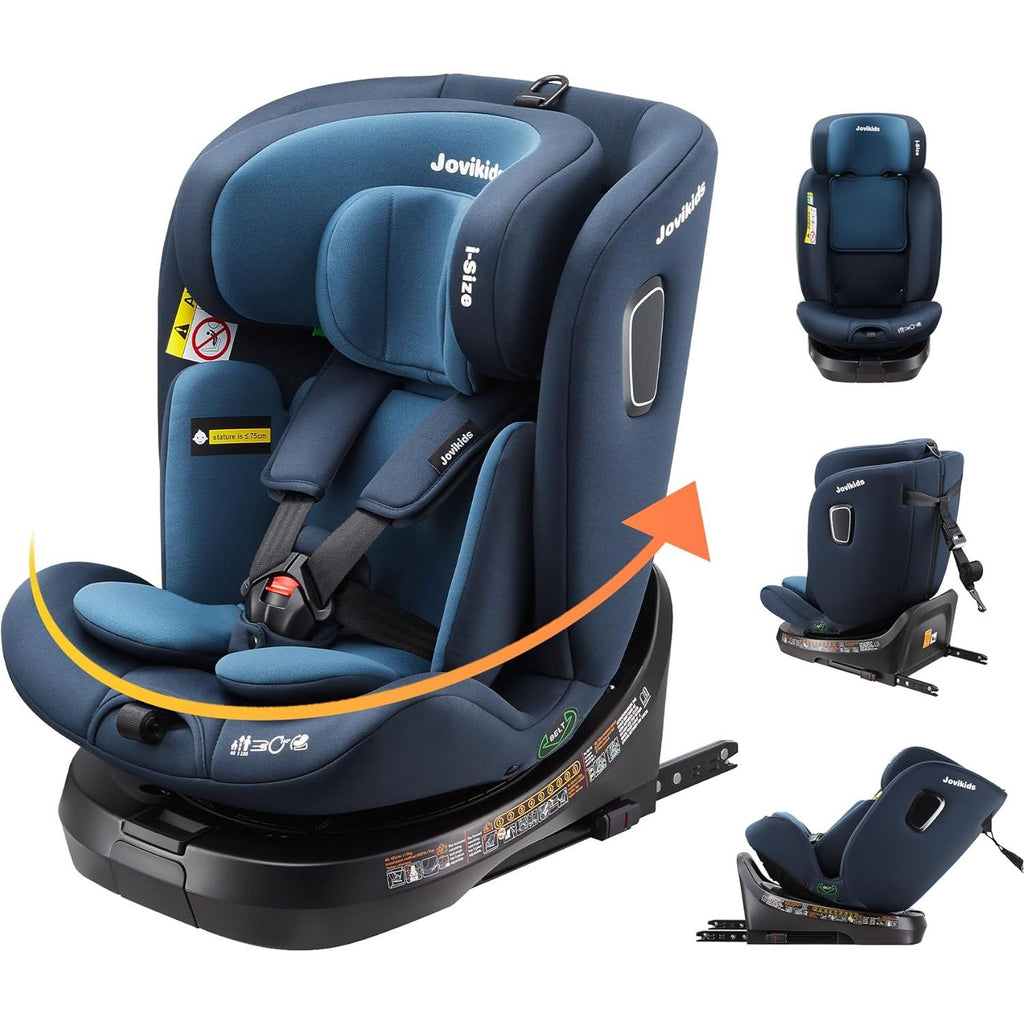 Jovikids ISOFIX Car Seat 360° for 40-150cm Kids Group 0+1/2/3 WDCS001 Blue Age- Newborn to 12 Years