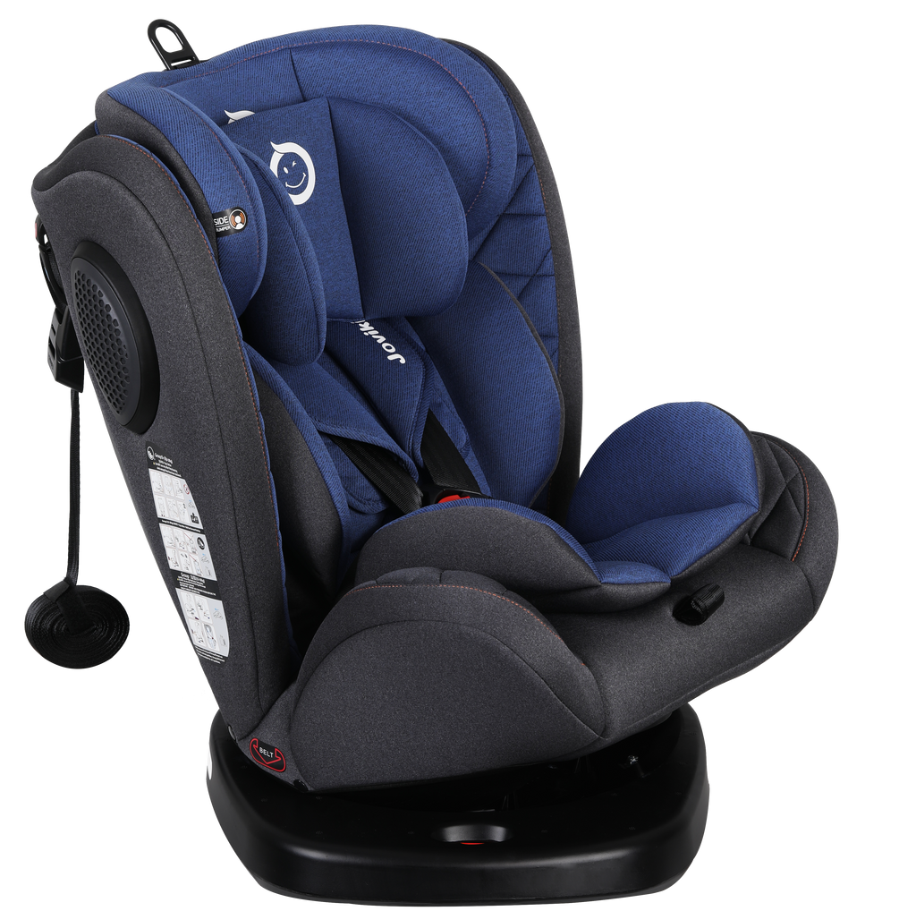 Jovikids Isofix with Top Tether 360 Degree Swivel Car Seat, Group 0/1/2/3 (WD002) Blue Age- Newborn to 12 Years