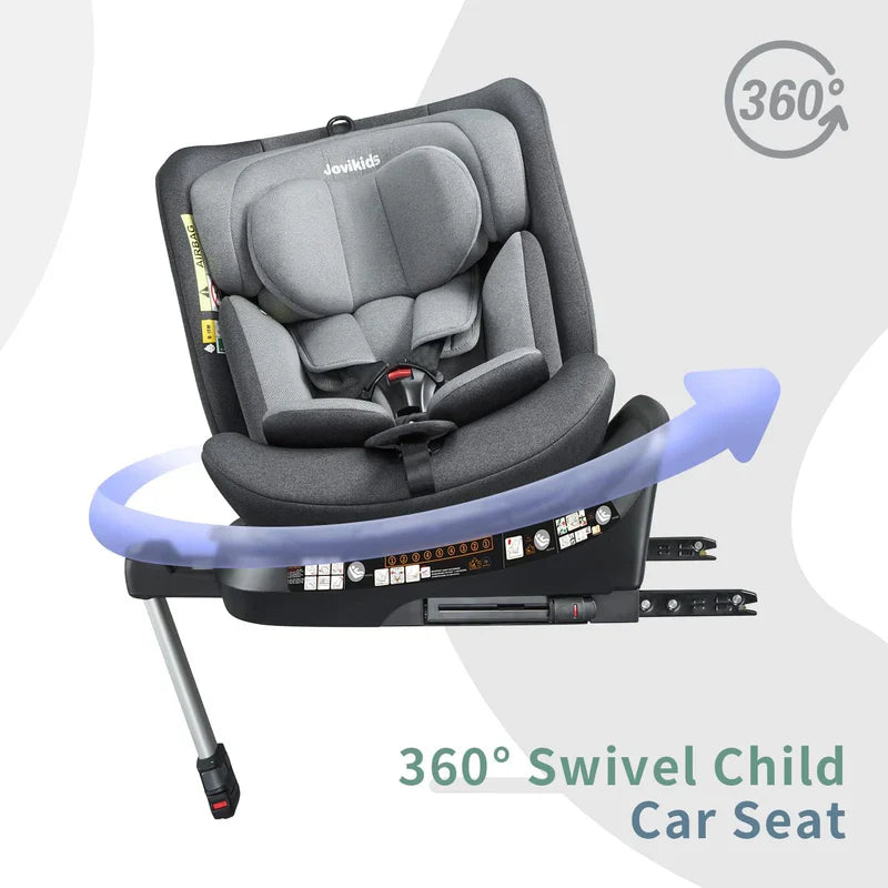 Jovikids Isofix with Top Tether 360 Degree Swivel Car Seat, Group 0/1/2/3 (WD002) Pink Age- Newborn to 12 Years