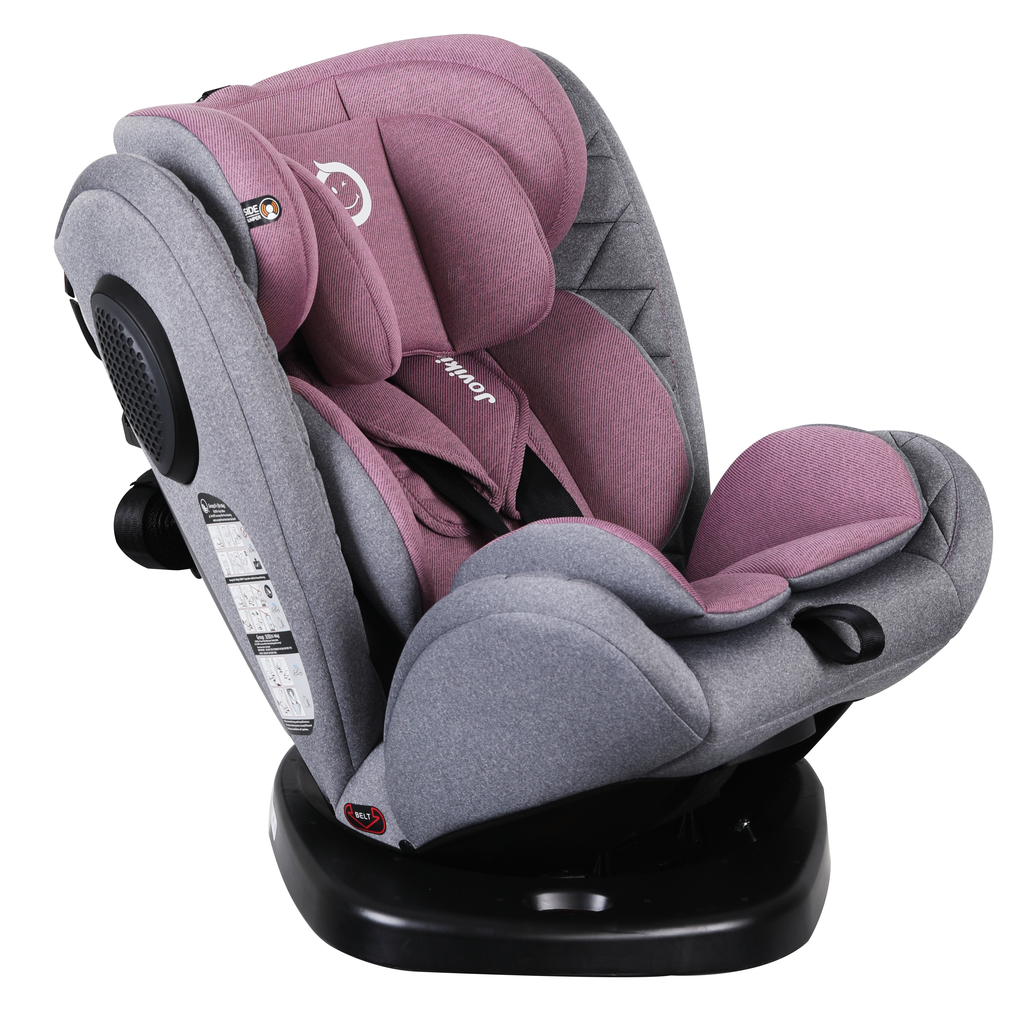 Jovikids Isofix with Top Tether 360 Degree Swivel Car Seat, Group 0/1/2/3 (WD002) Pink Age- Newborn to 12 Years
