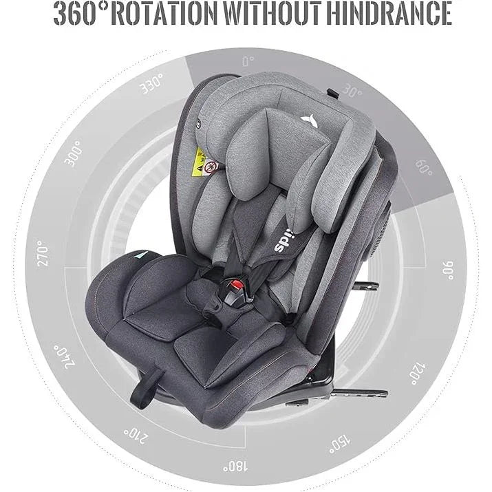 Jovikids Isofix with Top Tether 360 Degree Swivel Car Seat, Group 0/1/2/3 (WD002) Pink Age- Newborn to 12 Years