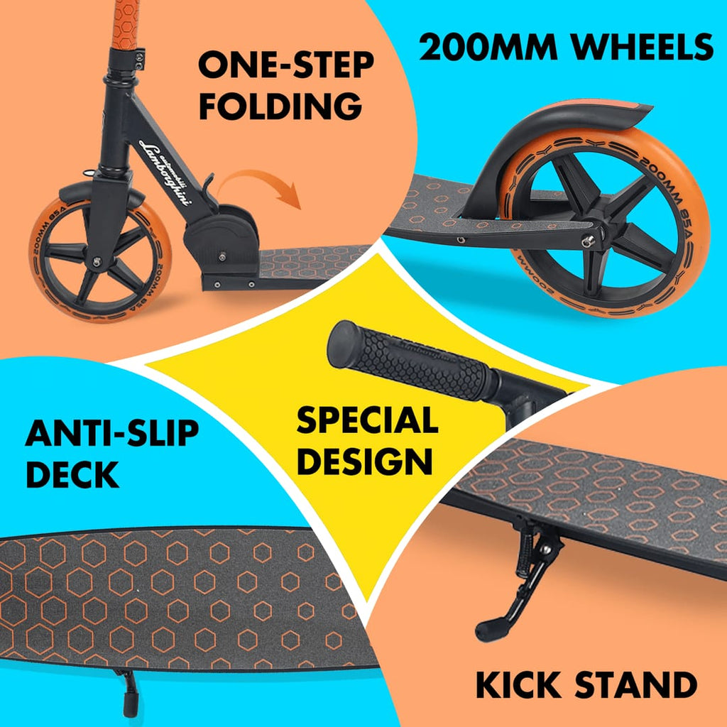 Kick 'n' Roll Lamborghini Big Scooter L6 200 Orange 802503 Age- 8 Years & Above