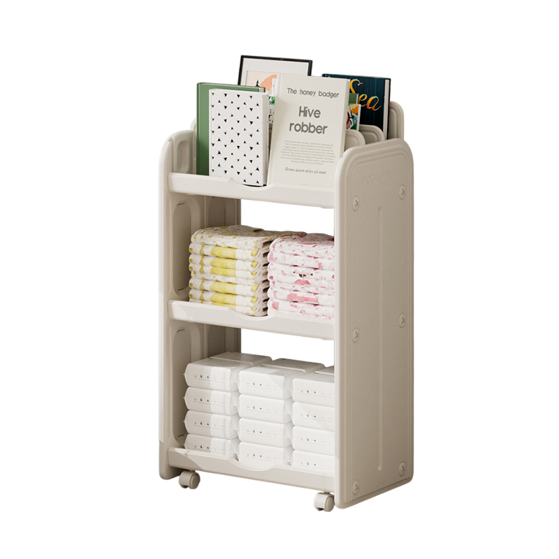 Kids 3-Tier Toy & Book Storage Organizer with 2 Pull-Out Bins – Children’s Toy Shelf & Storage Rack for Playroom, Bedroom & Nursery Age- Newborn & Abobve