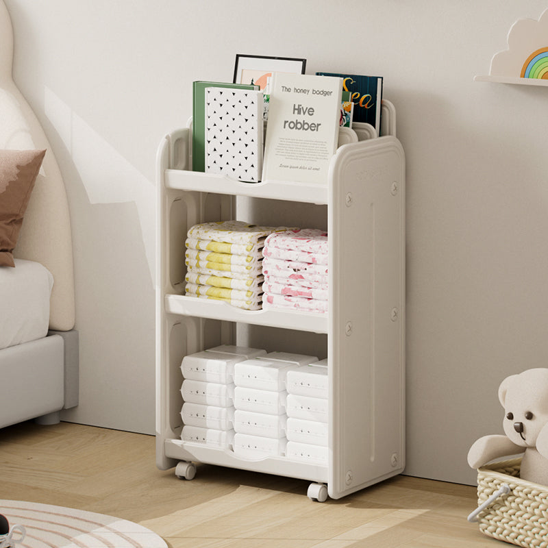 Kids 3-Tier Toy & Book Storage Organizer with 2 Pull-Out Bins – Children’s Toy Shelf & Storage Rack for Playroom, Bedroom & Nursery Age- Newborn & Abobve