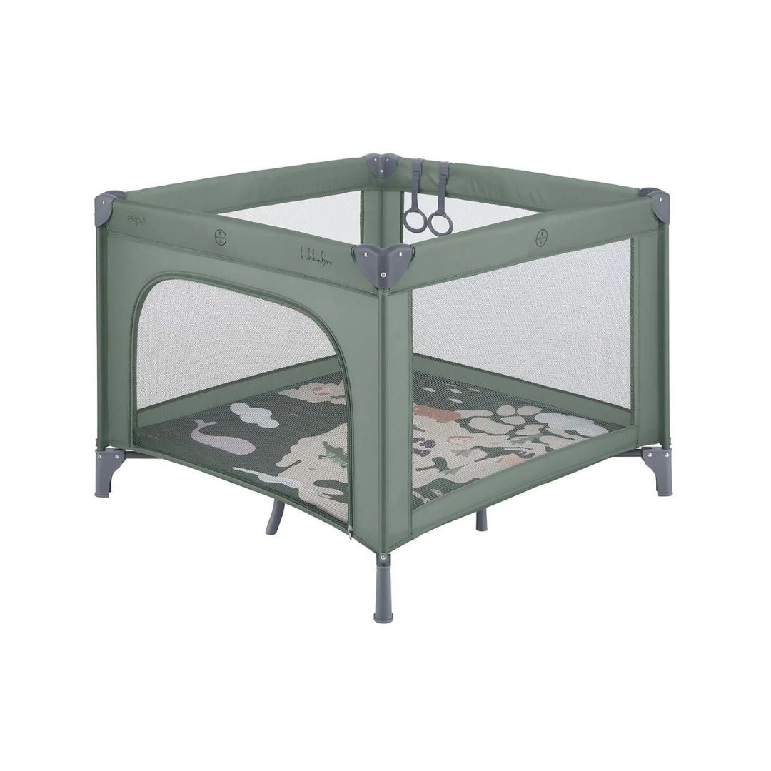 KikkaBoo Enjoy North America Green 2026 Foldable Baby Playpen & Travel Cot with Mattress, Mesh Windows & Carry BagPink Age-Newborn to 36 Months (Holds upto 15 Kg)