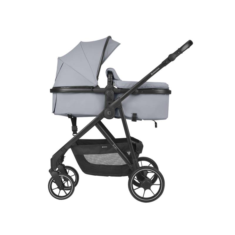 KikkaBoo Jean 3-in-1 Stroller Travel System with Carrycot & Car Seat Dark Grey Denim Age- Newborn & Above (Holds upto 22 Kg)