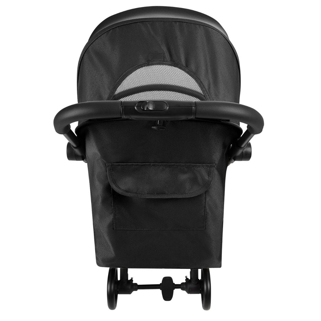 KikkaBoo Joy Lightweight Auto-Folding Compact Baby Stroller with One-Touch Fold, Reclining Seat, Suspension Wheels, Cup Holder & UV Canopy Black  Age- Newborn & Above (Holds upto 22 Kg