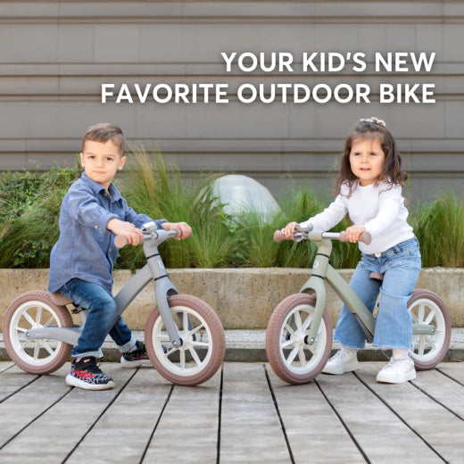 KikkaBoo LANSER Lightweight Fiberglass Balance Bike with Adjustable Seat & 12” Wheels Beige Age- 2 Years to 6 Years