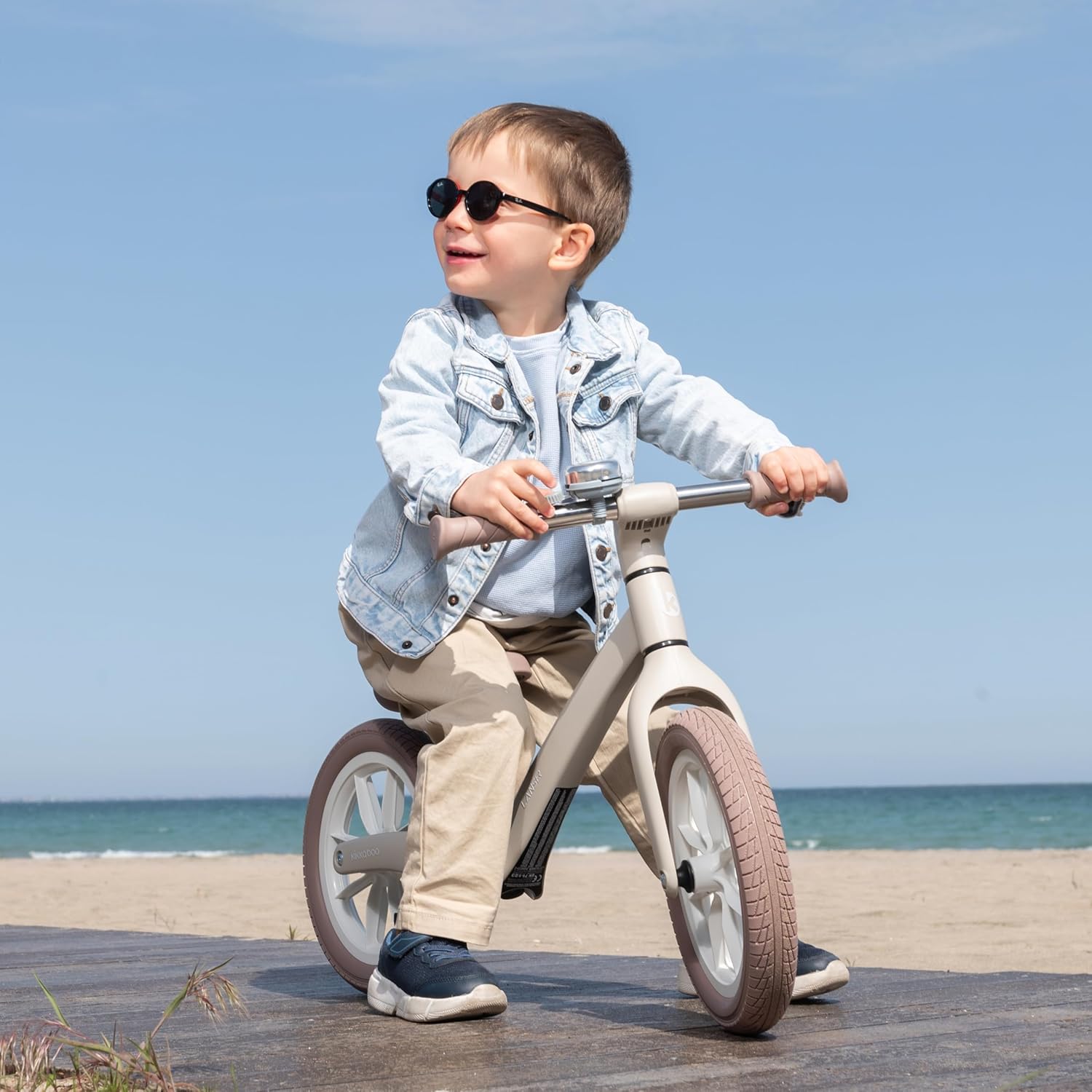 KikkaBoo LANSER Lightweight Fiberglass Balance Bike with Adjustable Seat & 12” Wheels Black Age- 2 Years to 6 Years