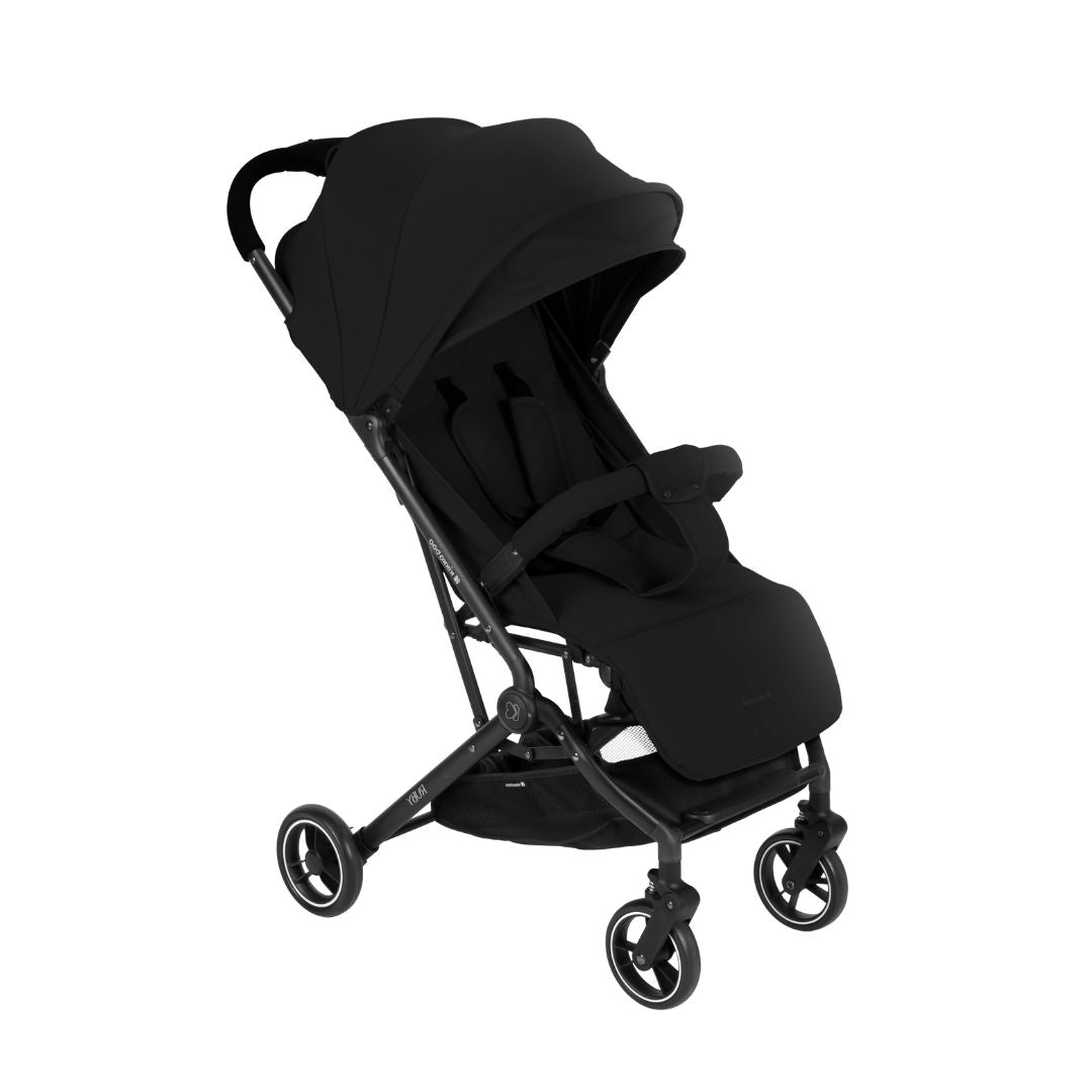 KikkaBoo Ruby Lightweight Ultra-Compact Fold Baby Stroller with Reclining Seat, UV Canopy & Foldable Travel Design Black Age- Newborn to 36 Months (Up to 15 kg)