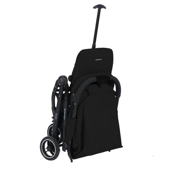 KikkaBoo Ruby Lightweight Ultra-Compact Fold Baby Stroller with Reclining Seat, UV Canopy & Foldable Travel Design Black Age-  Newborn to 36 Months (Up to 15 kg)