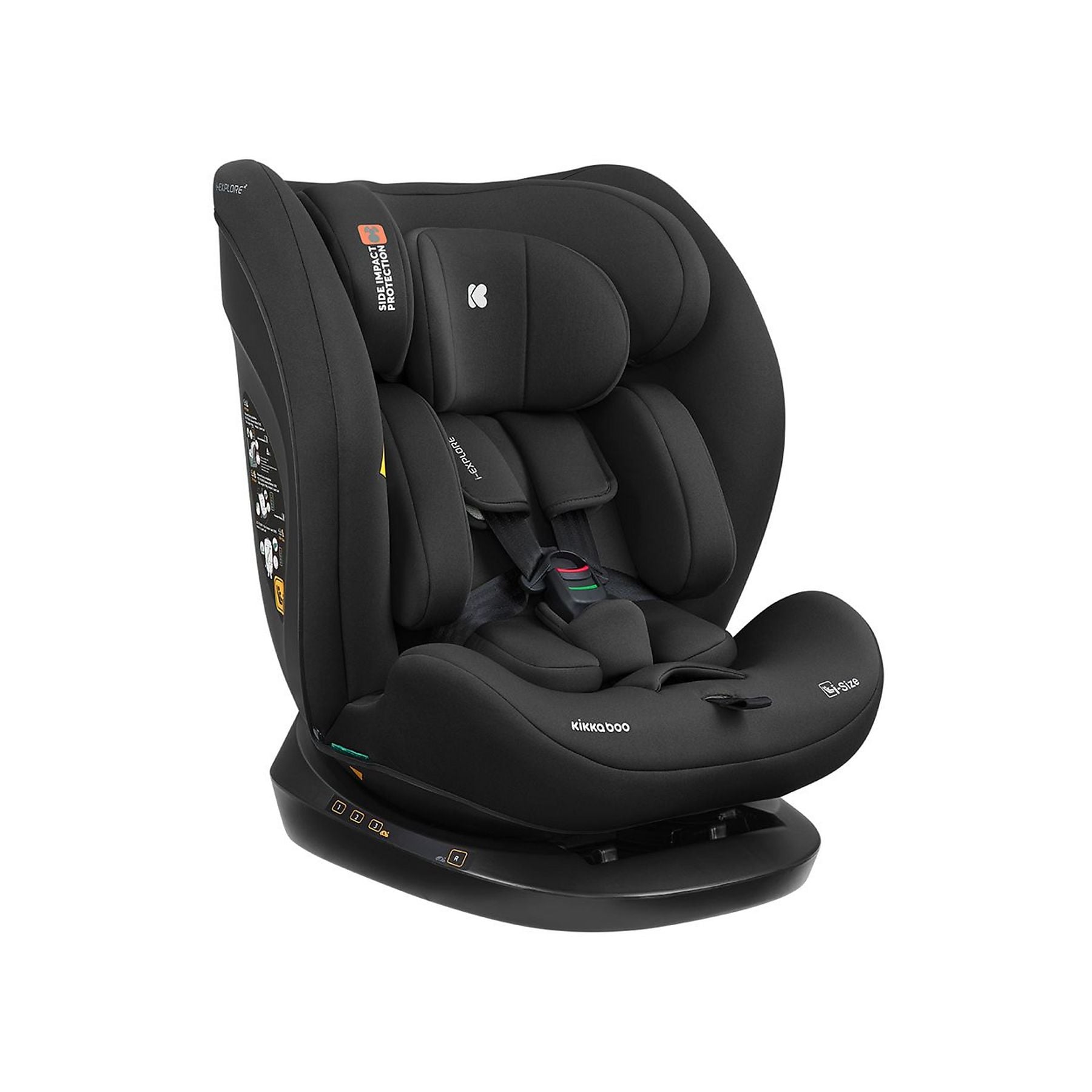 KikkaBoo i-Explore 2 i-Size Car Seat for  Group 0+/1/2/3 (40–150 cm) Black Age- Newborn to 12 Years