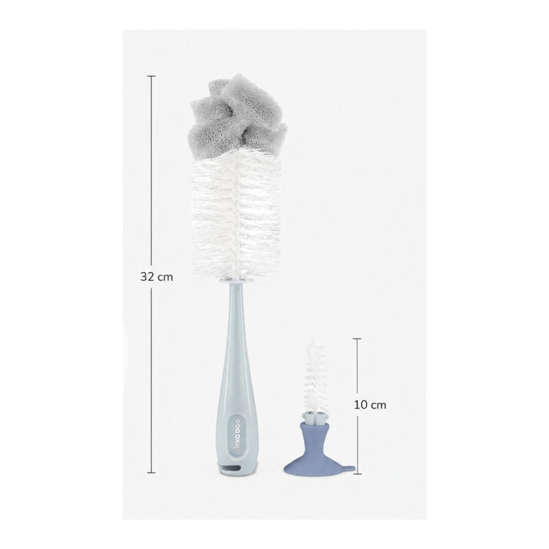 Kikkaboo 2-in-1 Baby Feeding Bottle Brush with Nipple Cleaner Blue Age- Newborn & Above
