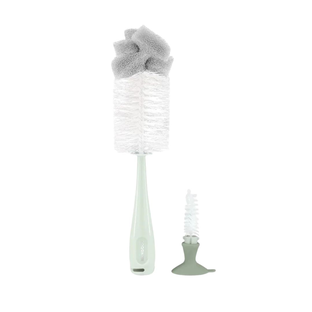 Kikkaboo 2-in-1 Baby Feeding Bottle Brush with Nipple Cleaner Mint Age- Newborn & Above