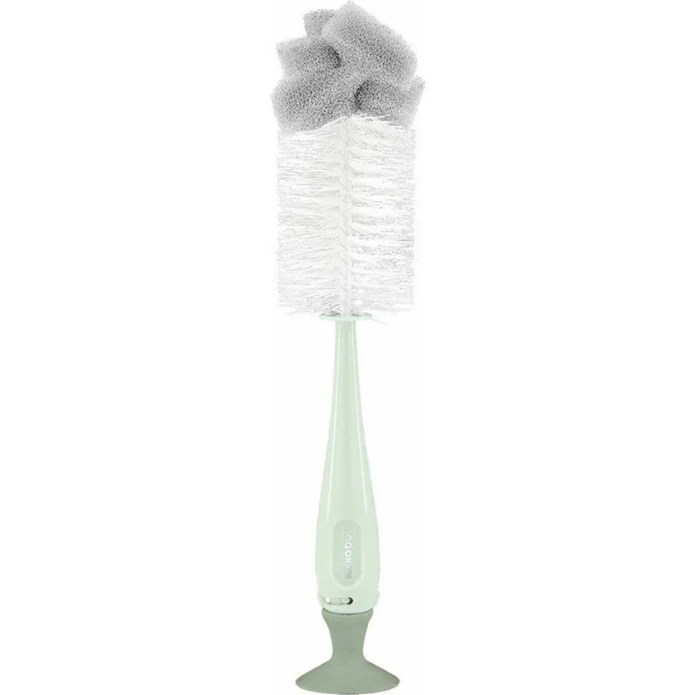Kikkaboo 2-in-1 Baby Feeding Bottle Brush with Nipple Cleaner Mint Age- Newborn & Above